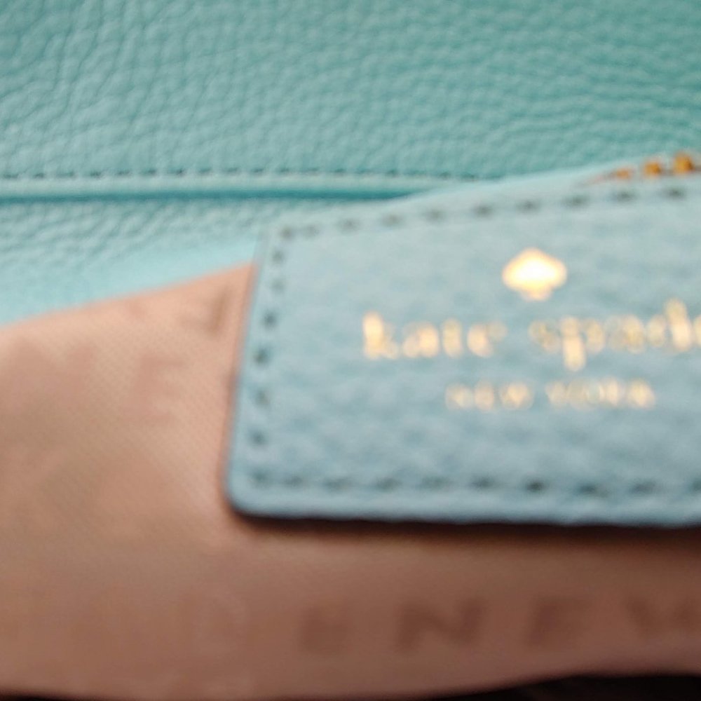 Blue KATE SPADE Hand Painted Flower Leather Bag - Picture 2 of 8